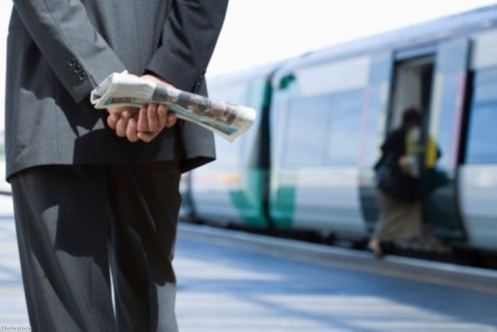 Businessmen on trains: The Department for Transport assumes they never work in transit. 