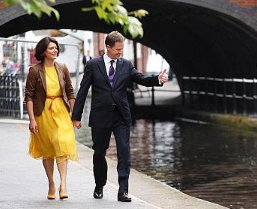 Nick Clegg with his wife, Miriam Gonzalez Durantez