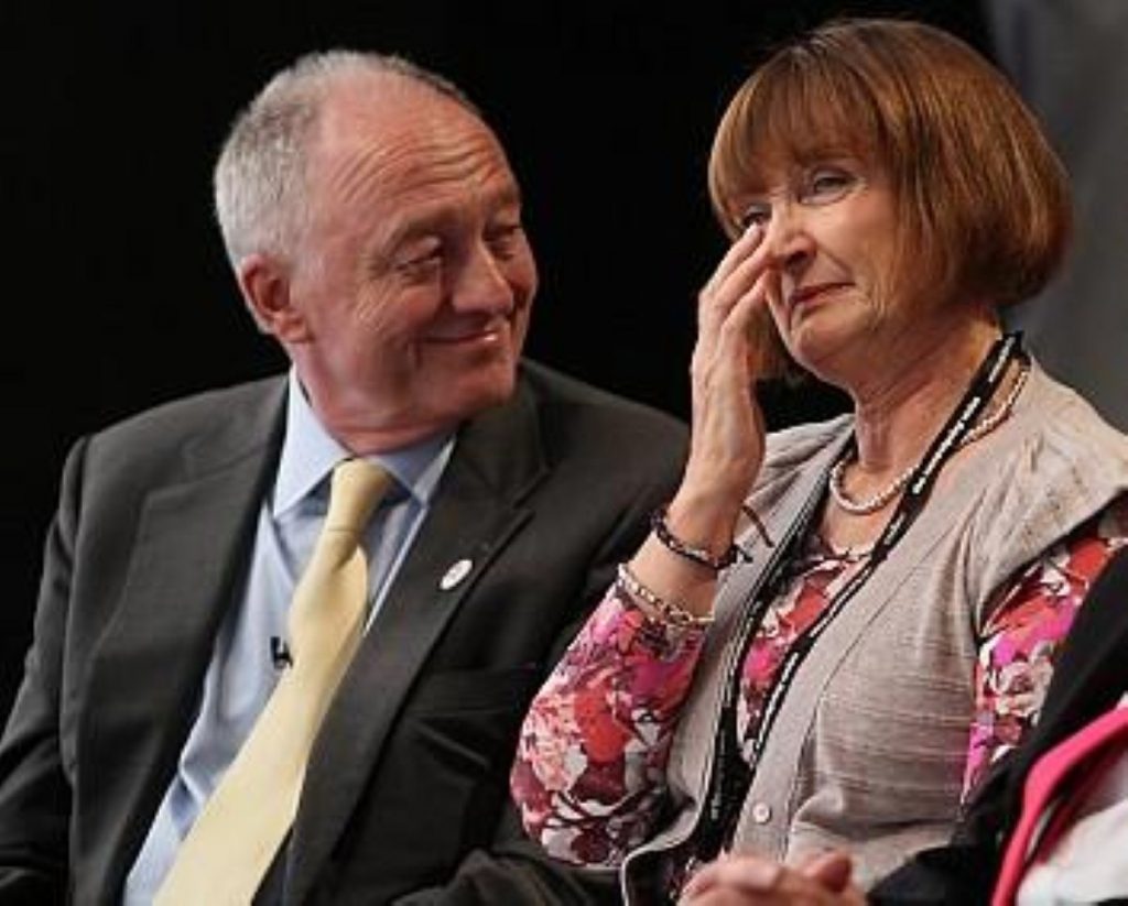 A beaming Ken with ally Tessa Jowell.