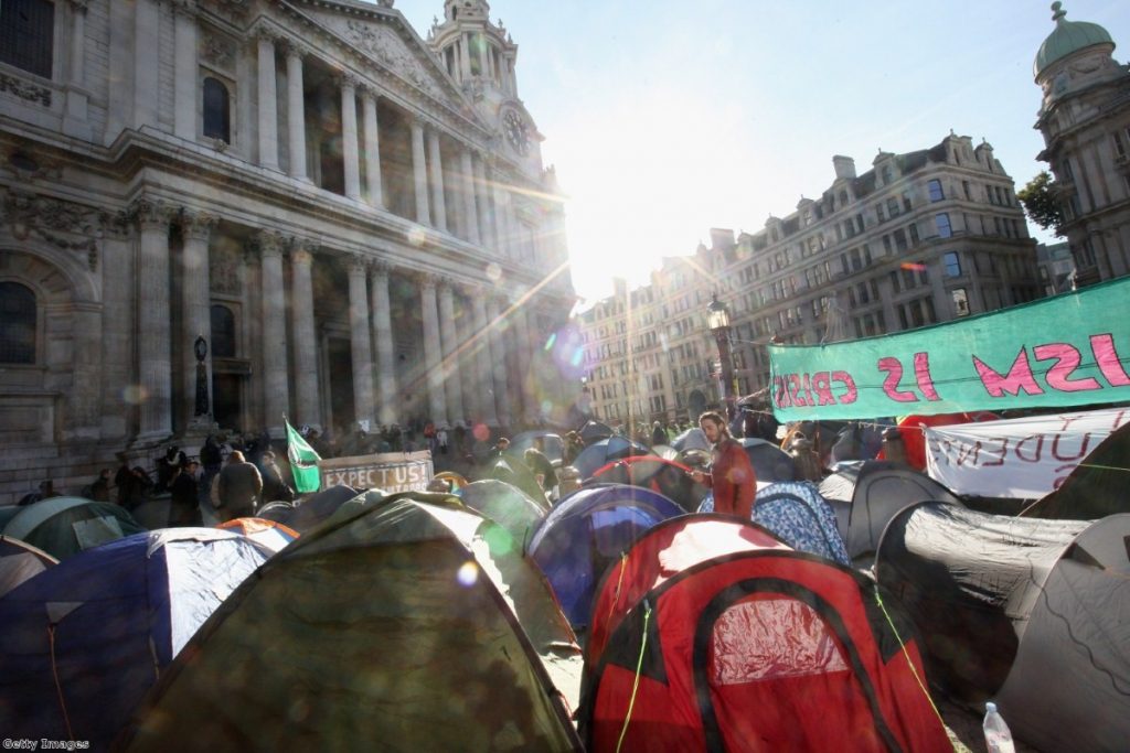 Occupy London Stock Exchange protest closed St Paul