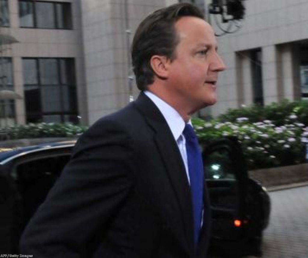 Cameron arrives at a European Council meeting. The UK