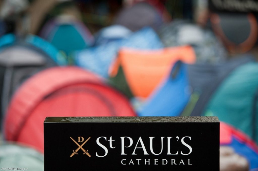 Sea of tents: The St Paul