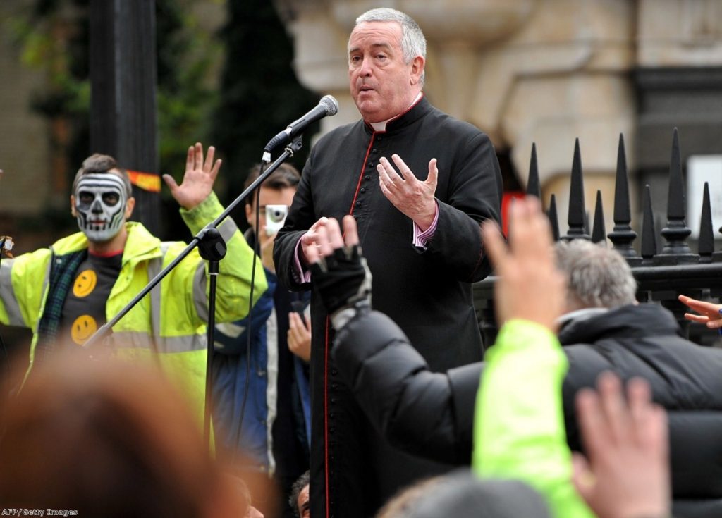 United approach? Protesters and the Church are starting to sing from the same hymn sheet.