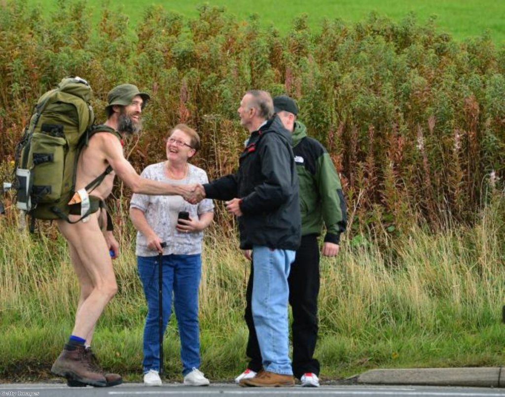 The Naked Rambler became a celebrated figure during his walk of the length of Britain. 