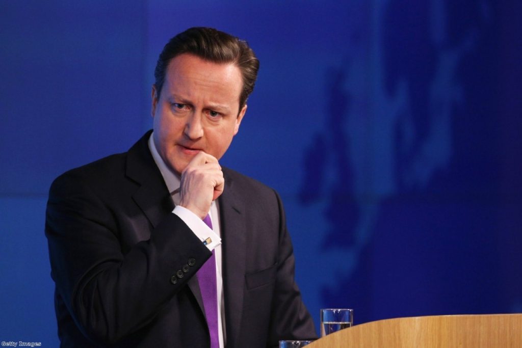 Cameron looked nervous and tired as he delivered his speech this morning 