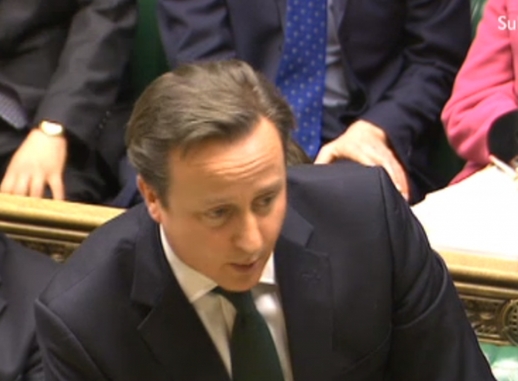 Battered: Cameron had a hard day at PMQs 