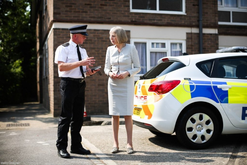 Theresa May visits Hertfordshire earlier this month. The immigration crackdown comes months after she took direct control of UKBA.  