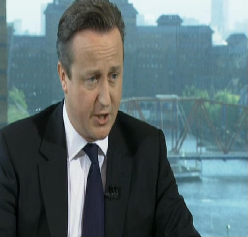 Cameron appeared on the Marr programme on BBC 1 this morning. 