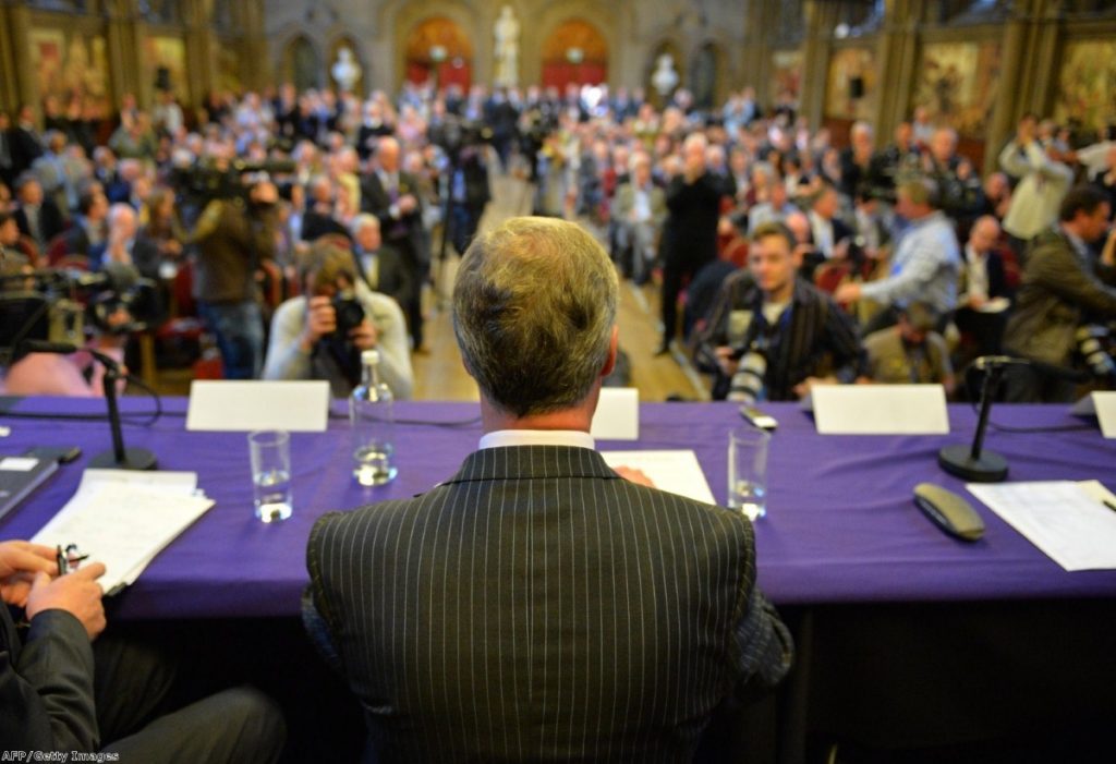 Farage surveys the scene at the Ukip conference. The party is facing problems in Scotland but won financial backing from Paul Sykes 