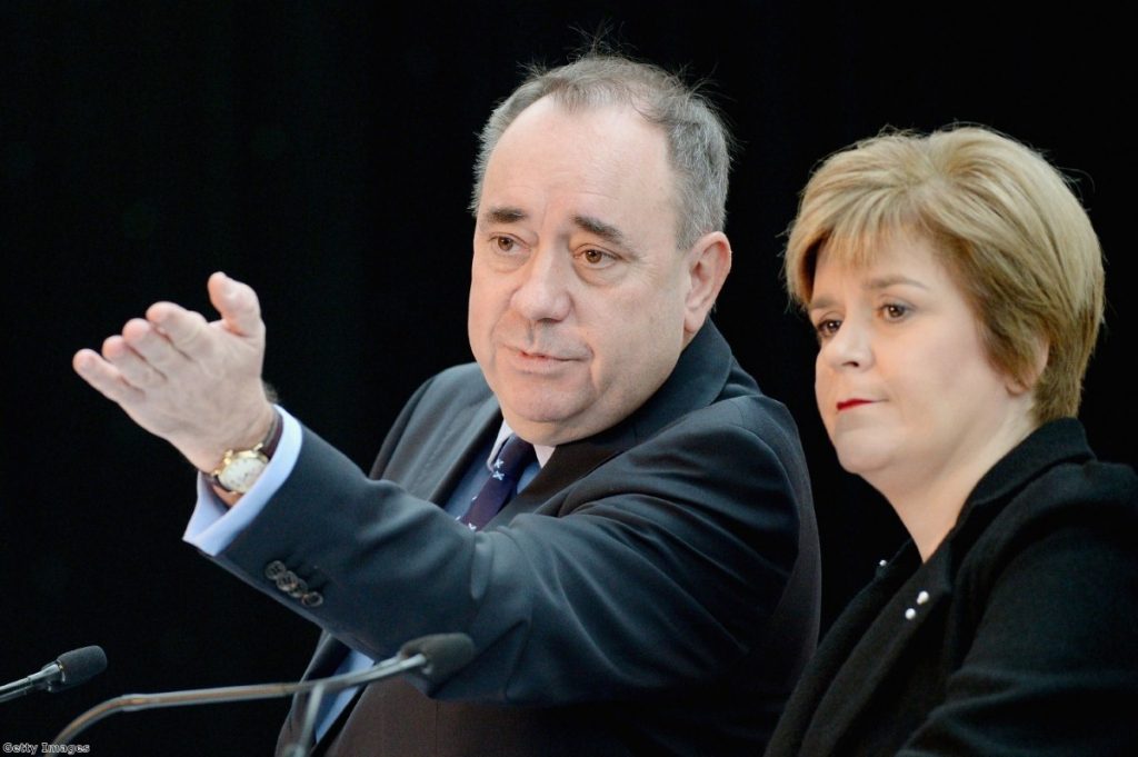 Alex Salmond and Nicola Sturgeon at today