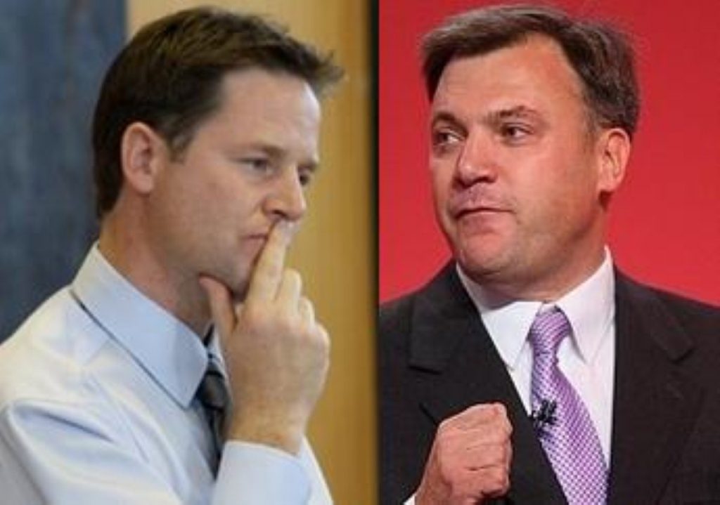 Nick Clegg and Ed Balls: Kissing and making up