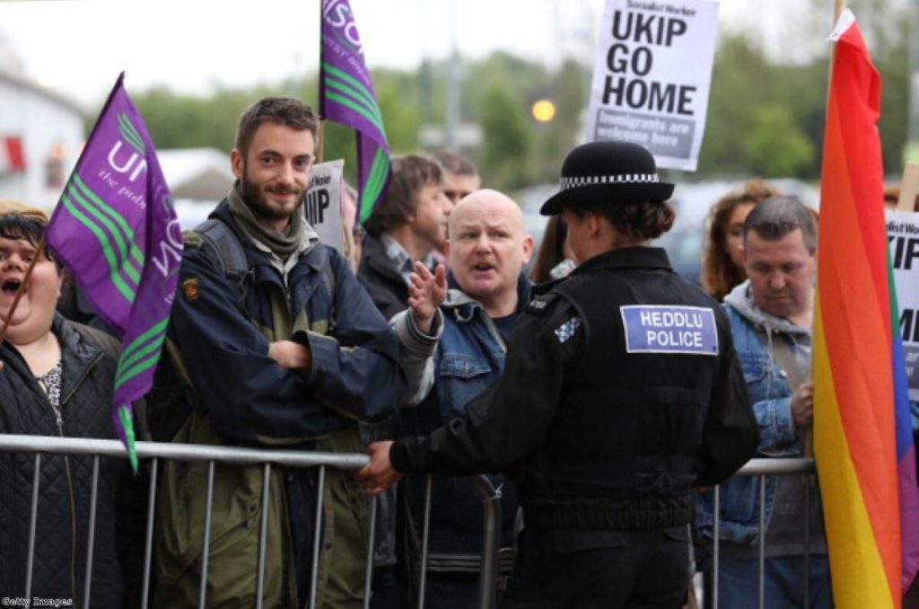 Anti-fascist protestors should be prosecuted for hate crime, say Ukip. 