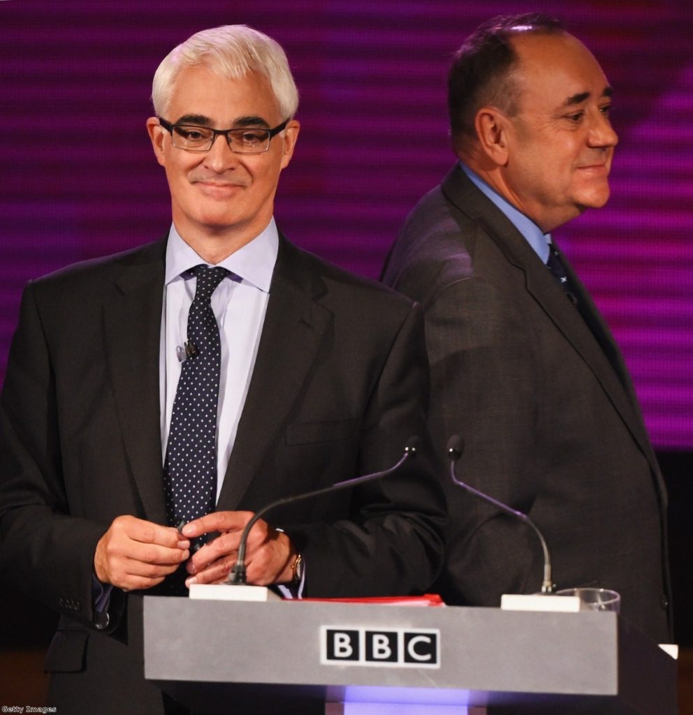 Constricted by neo-liberalism? Darling comes second to Salmond in bad-tempered Scottish independence debate 