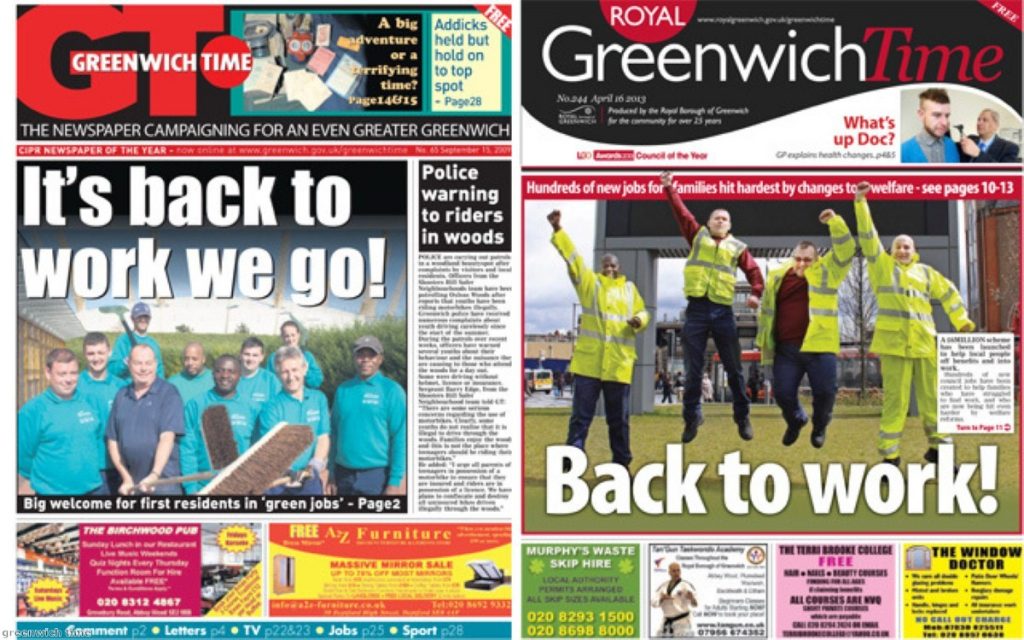 Greenwich Time accused of spreading 'propaganda on the rates'