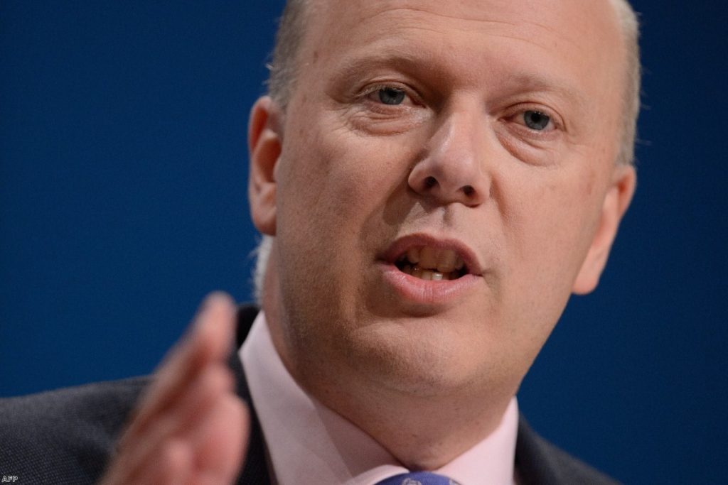 Chris Grayling at the Tory party conference last year 