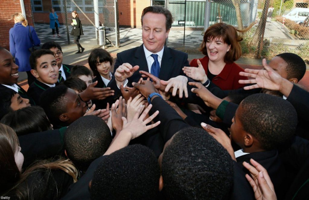 David Cameron and Nicky Morgan visit a school in South London 