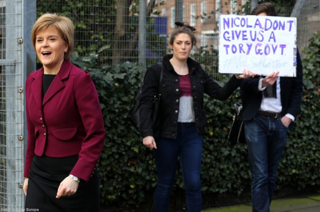 Nicola Sturgeon accused of increasing likelihood of Tory UK government 