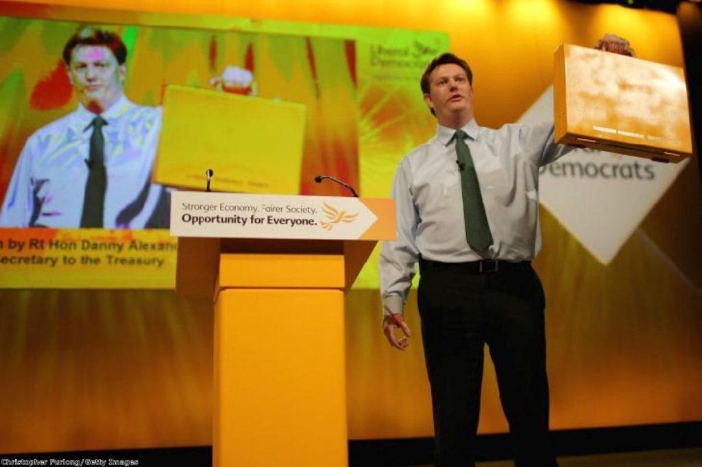 Danny Alexander's baffling yellow or possibly orange box