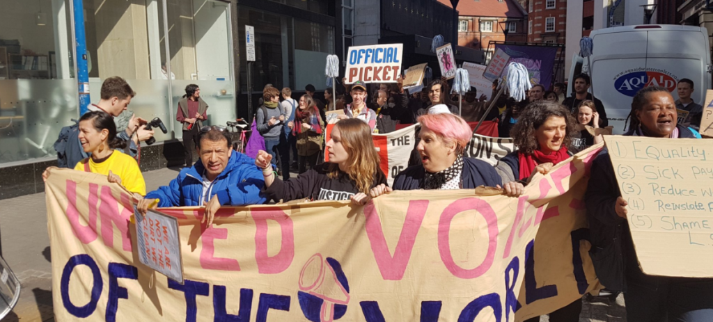 "A group of cleaners at the LSE are involved in their second day of strike action following a long running dispute over their pay and conditions."