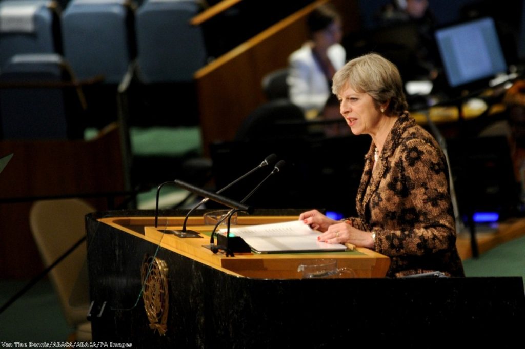 "Just one day in the life of Brexit Britain. Speaking to an empty hall at the UN. Belittled for its desperation by the press of countries it seeks trade deals with."