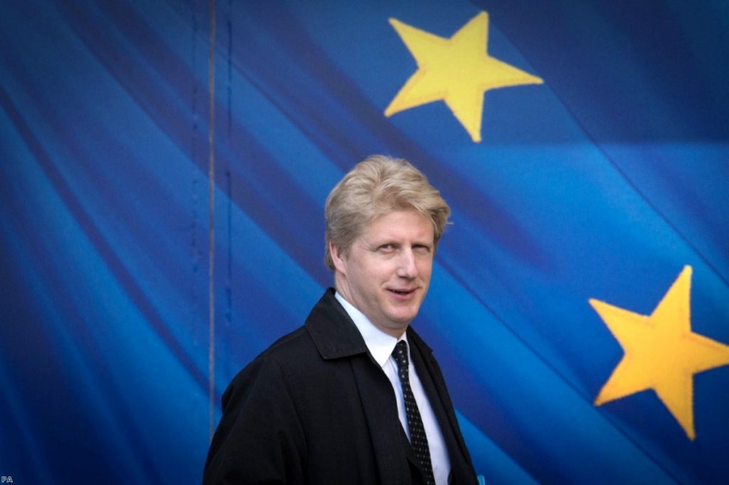 Jo Johnson visiting the European Commission last year. This afternoon he resigned from government over Brexit.  