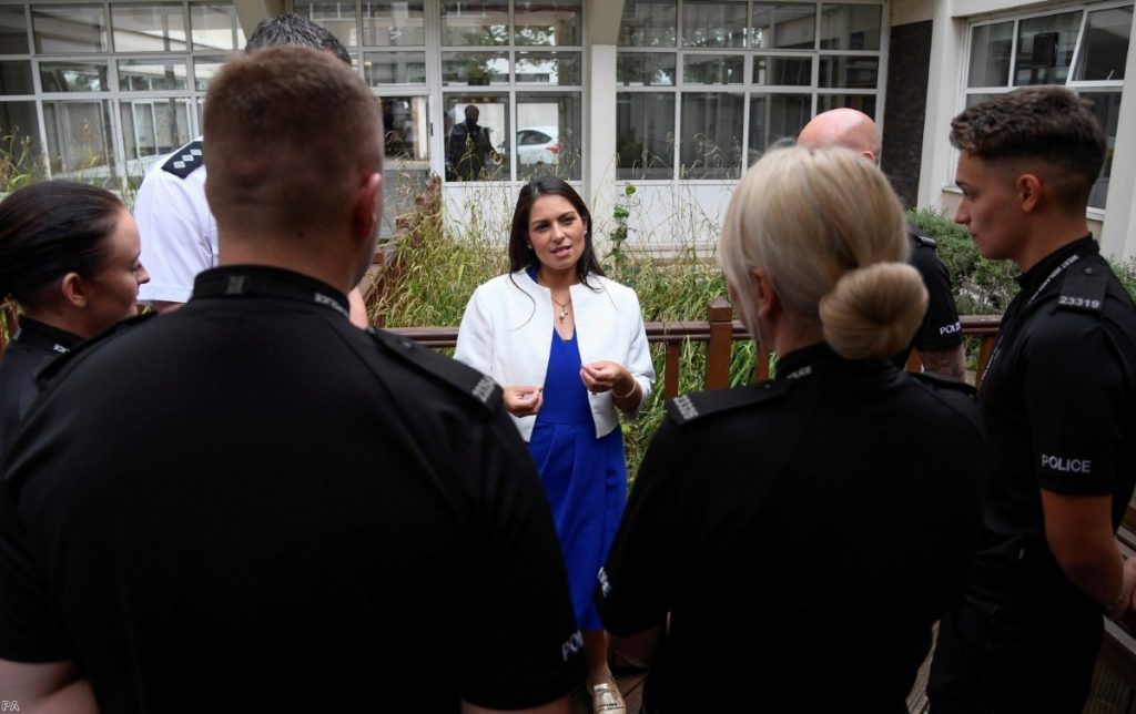 Priti Patel starts a police recruitment drive after being made home secretary. 