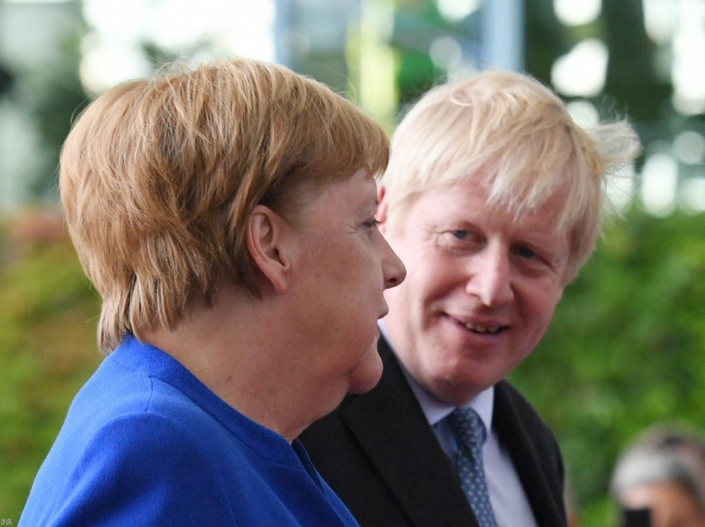 Merkel and Johnson in Berlin during the summer. The call between them today activated the next stage of No.10