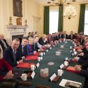 Johnson presides over his new Cabinet on Friday morning.