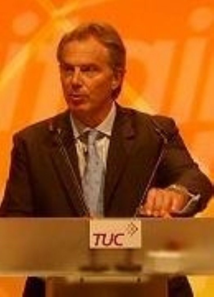 Tony Blair at last year's TUC conference in Brighton