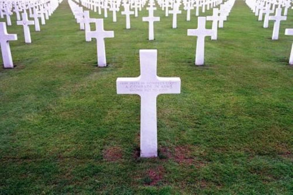 War graves: The speech was part of a role play into a British response to war with the Soviet union