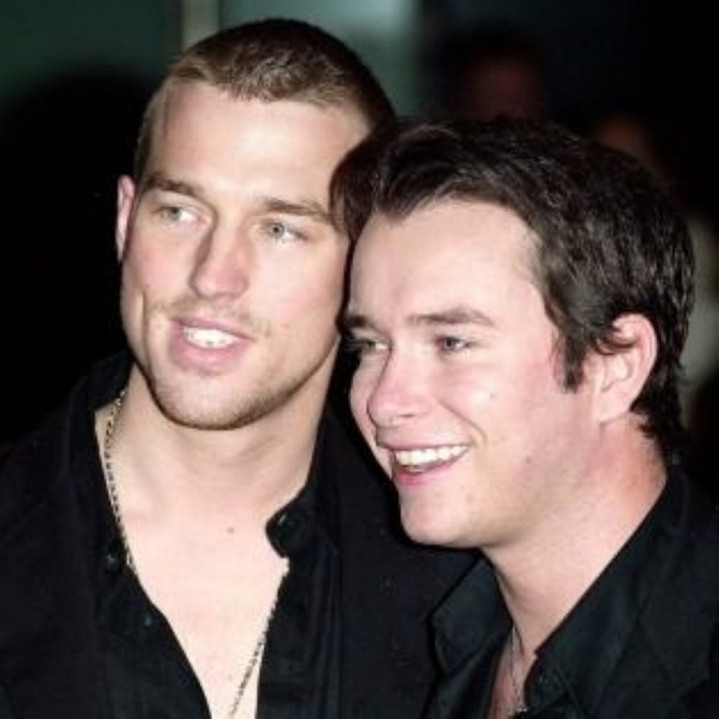 Stephen Gately with his civil partner