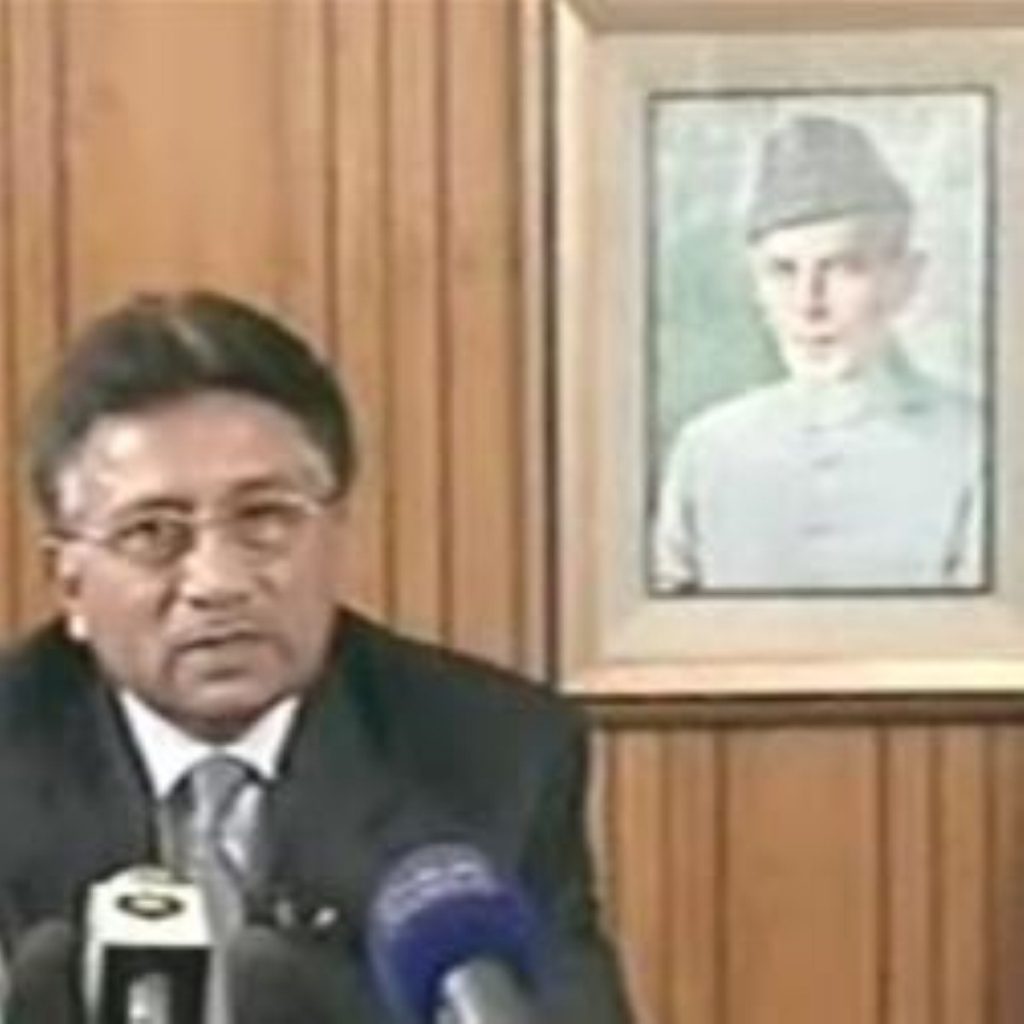 Pervez Musharraf resigned in a one-hour televised address to the nation