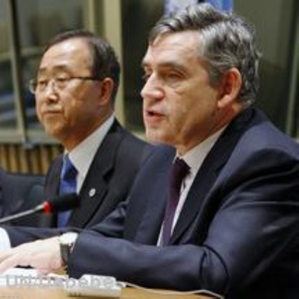 Gordon brown met UN secretary general Ban Ki-moon this morning