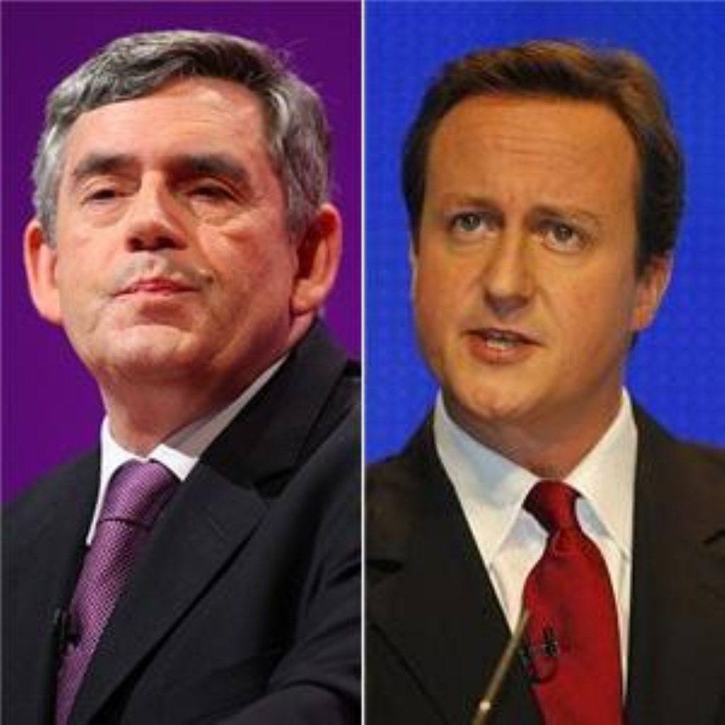 Brown and Cameron go head to head during PMQs today