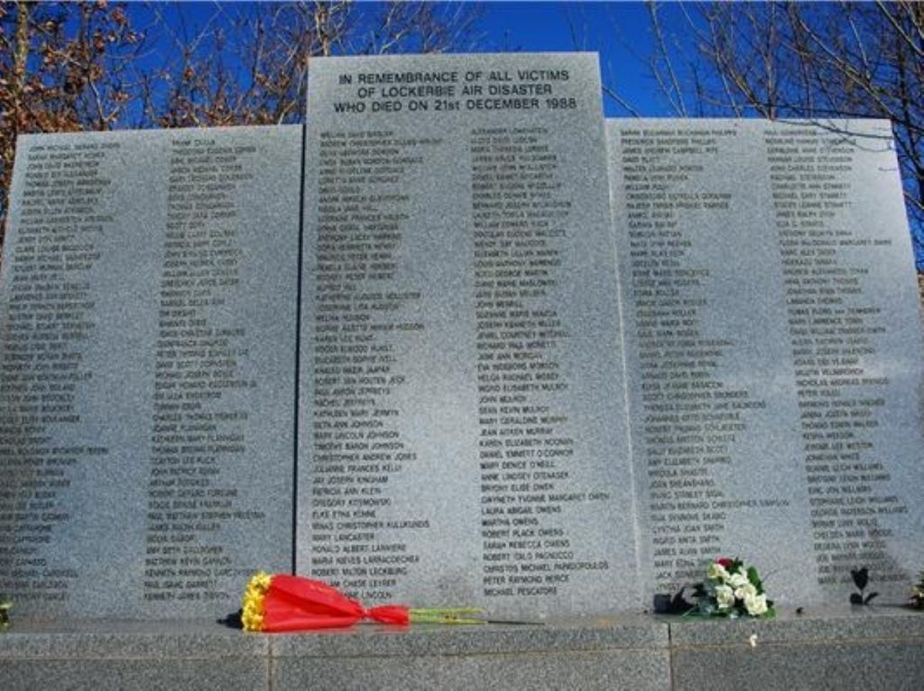 A memorial for the 1988 Lockerbie bombing, Britain