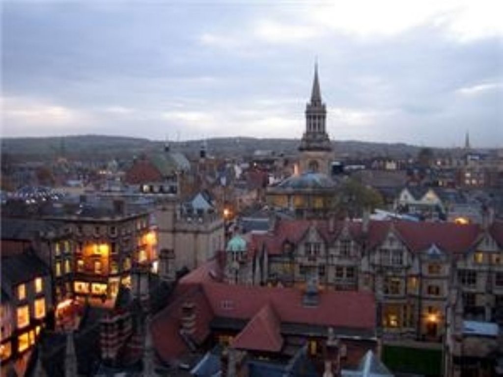 The spires of Oxford: Not so sympathetic to Conservatives.