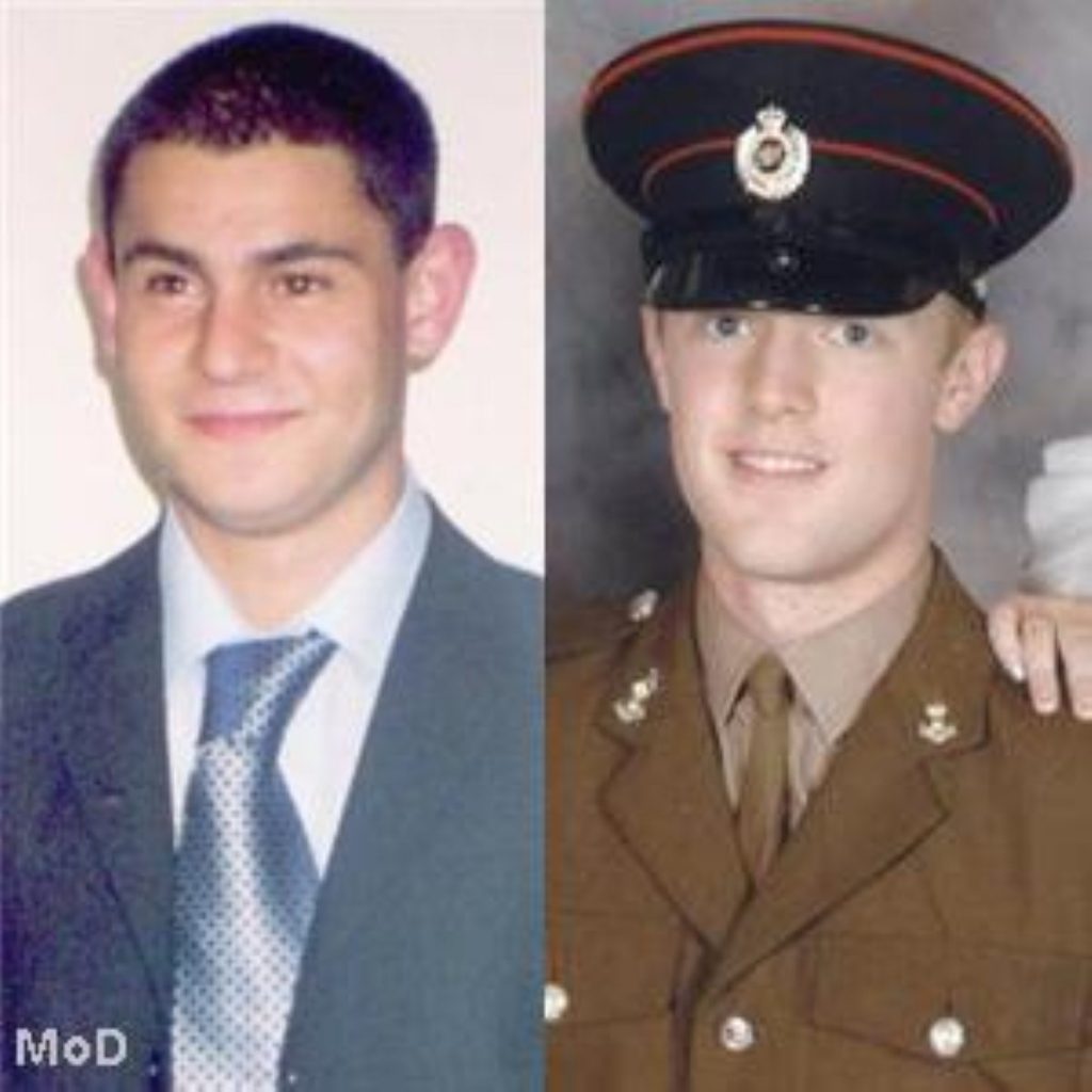 Sappers Cengiz Azimkar and Mark Quinsey 