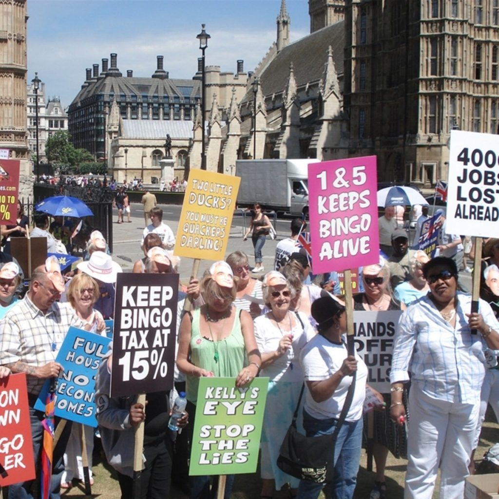 Bingo protestors get hot under the collar