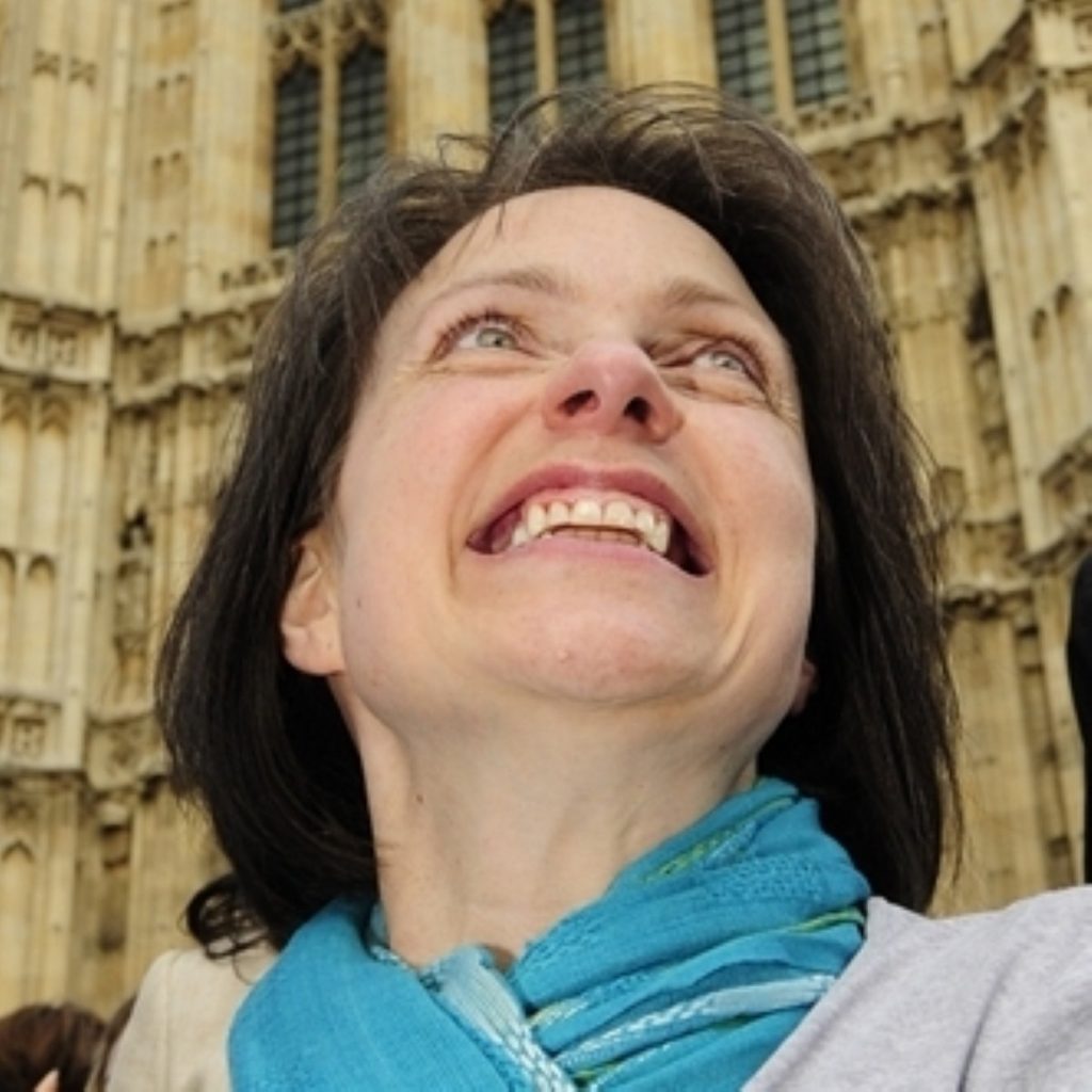 Debbie Purdy outside parliament after the judgment