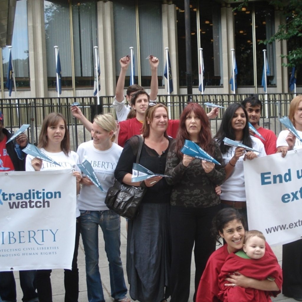 Gary McKinnon's mother Janis Sharp (r) with Liberty director Shami Chakrabarti