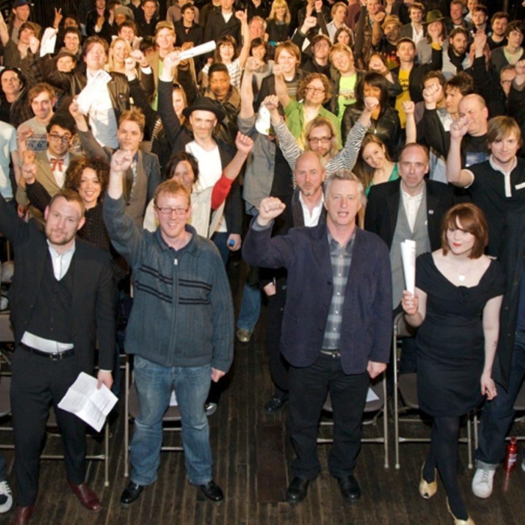 Billy Bragg and Dave Rowntree of Blur lead celebrations when the FAC was first established