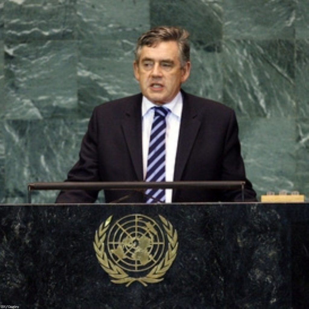 Gordon Brown spoke to the UN general assembly last night.