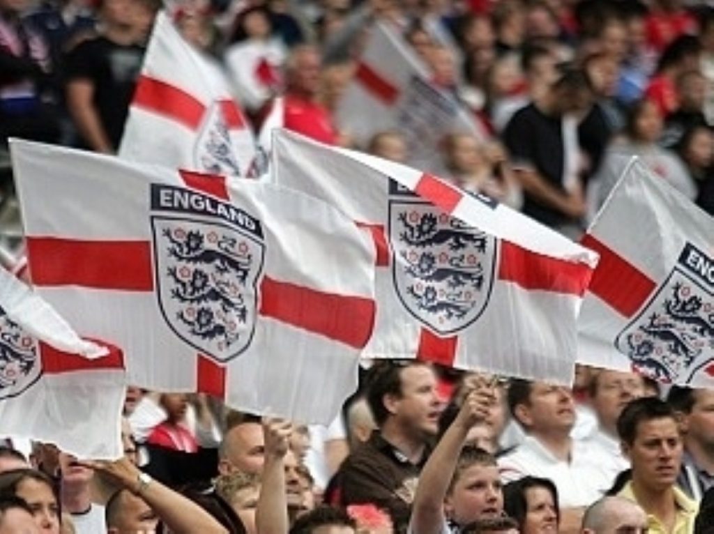 England fans fly St George flag