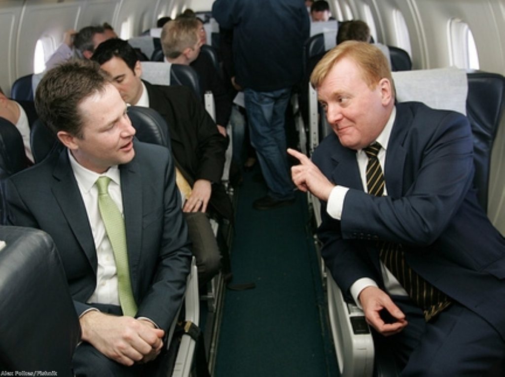 Charles Kennedy argues with Nick Clegg on the campaign trail. The former leader couldn