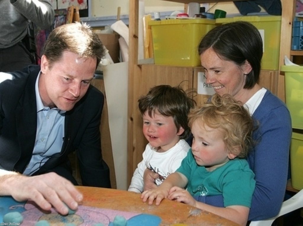 Nick Clegg says he is "passionate" about childcare