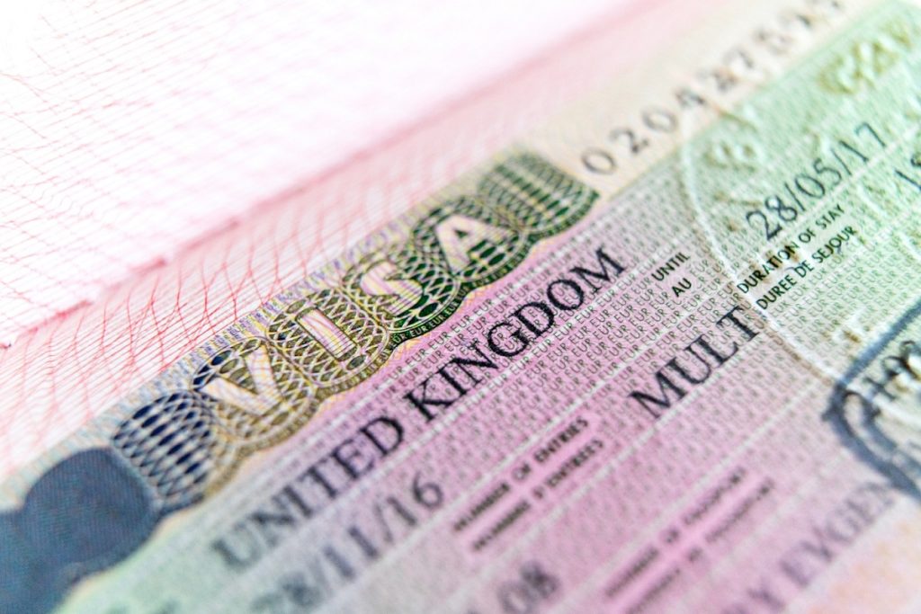 Visa stamp travel passport immigration macro emigration