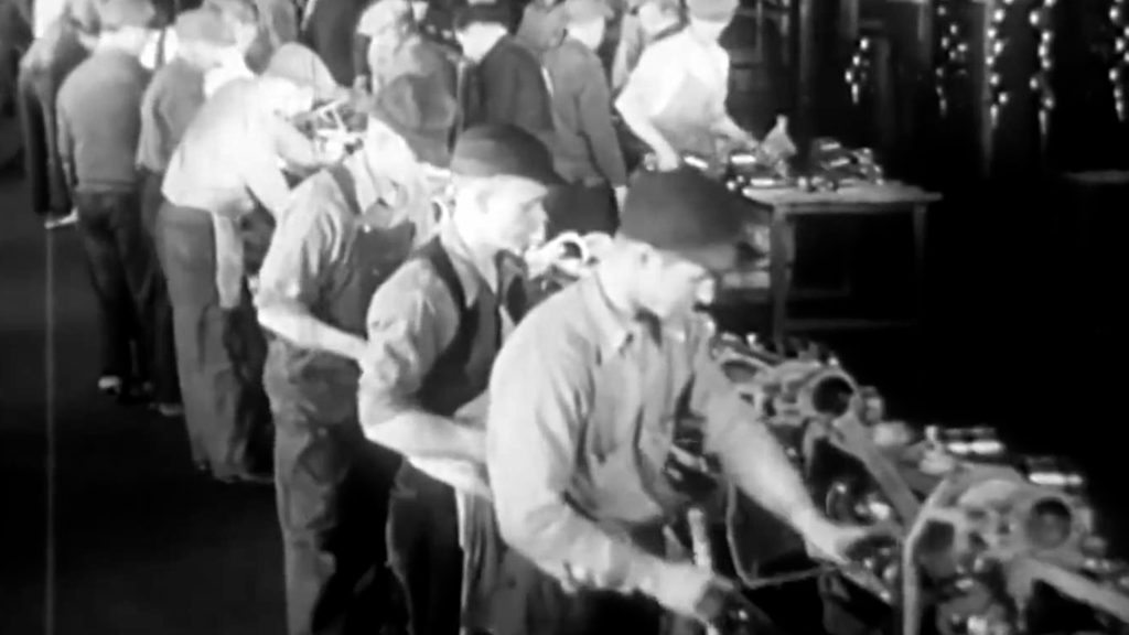 Working class men working in a factory